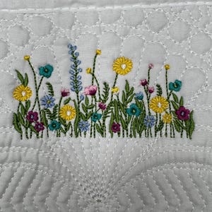 Wildflower Nursery Quilt, Dragonfly Blanket, Baby Heirloom Quilt Embroidered Flowers Baby Blanket Personalized Baby Blanket Baby Shower Gift