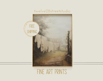 Vintage Laundry Day Print: Rustic Laundry Room Art