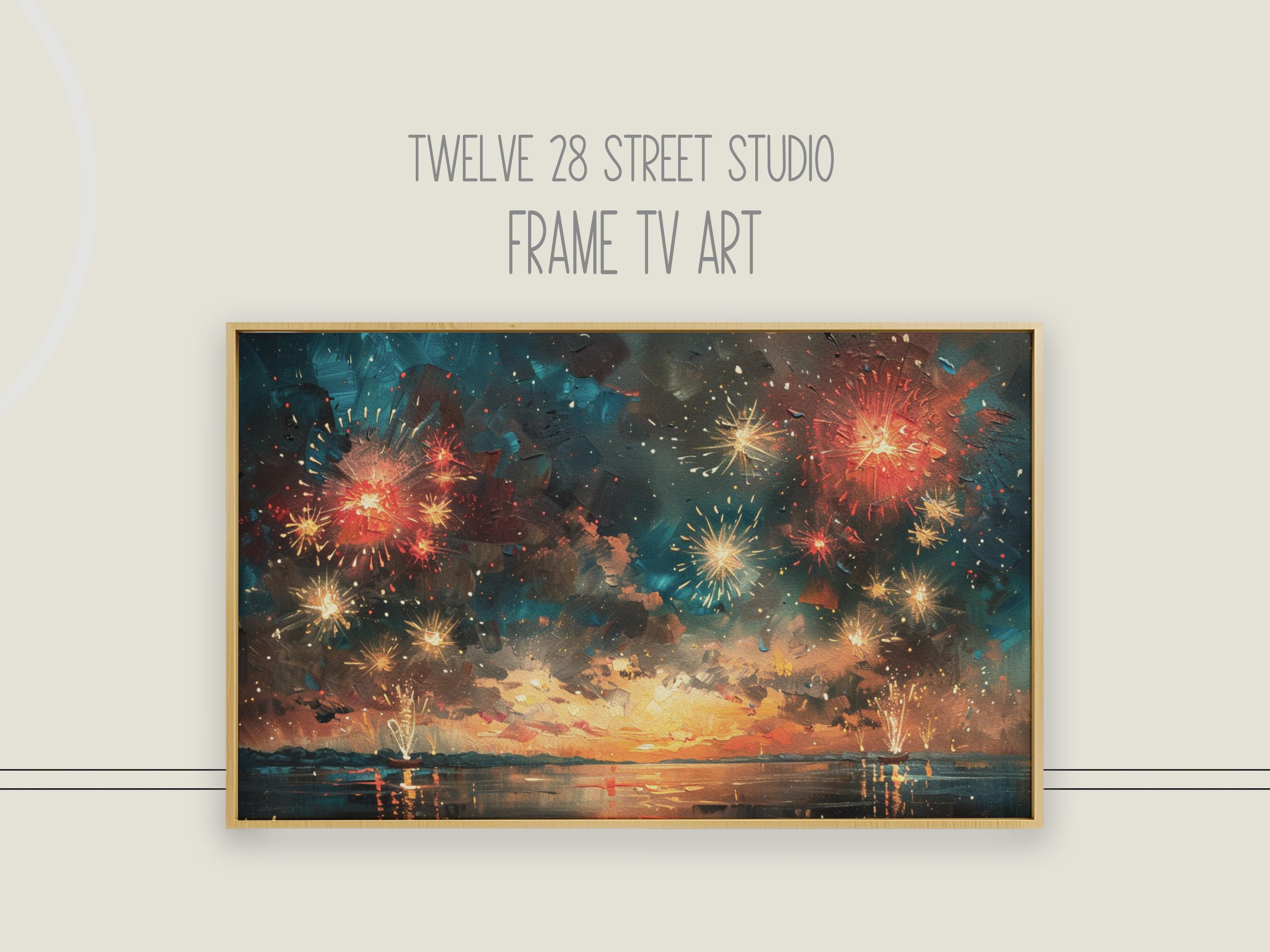 TV art, Frame TV Art, 4th of July Tv Art, tv art 4th of july, independence day art, 4th of july art, fireworks tv art, patriotic tv art