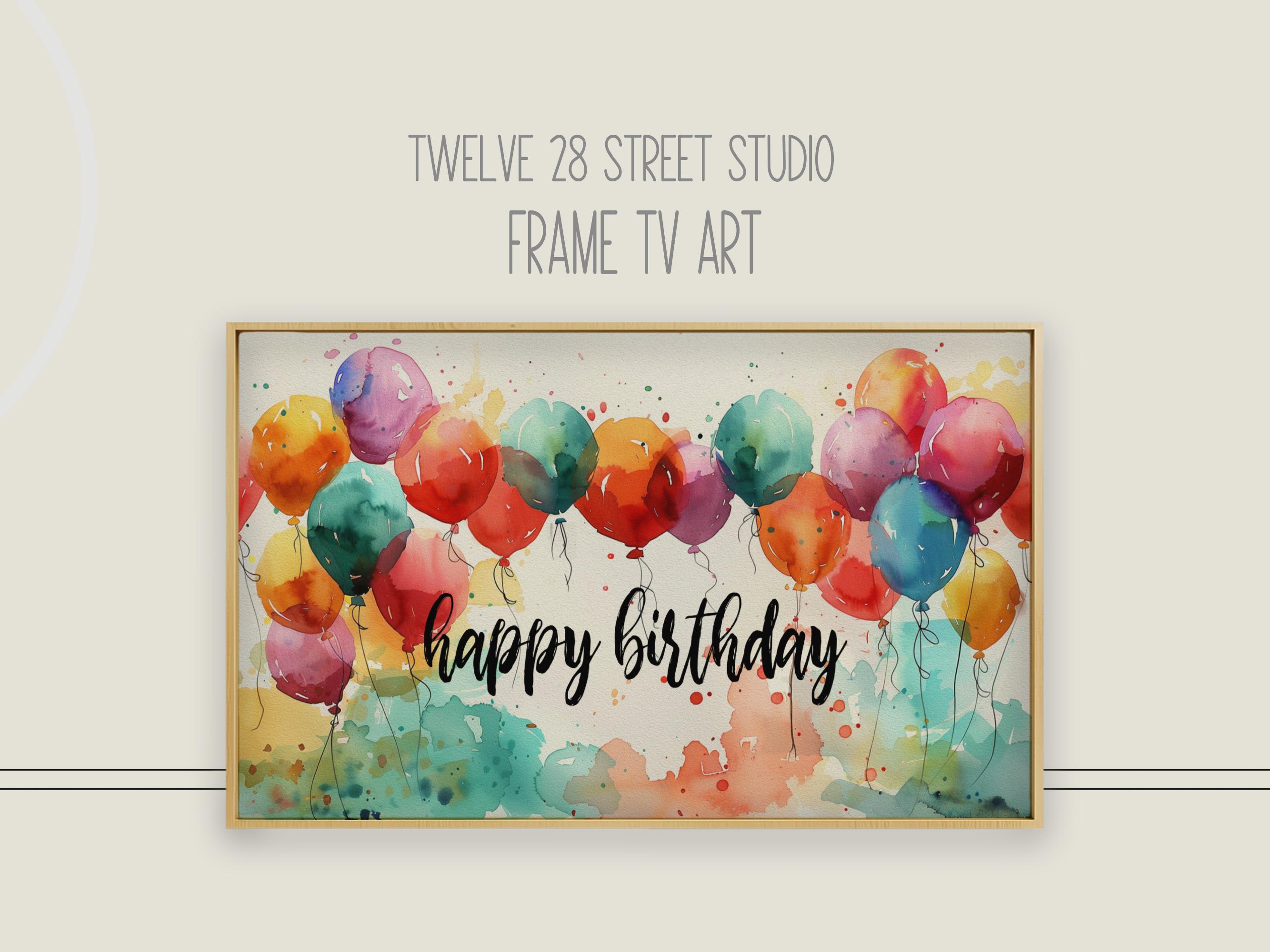 Happy Birthday Frame TV Art: Digital Download