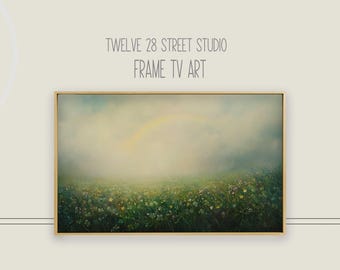 St Patricks Day Frame TV Art: Shamrock Field Painting (Digital Download)