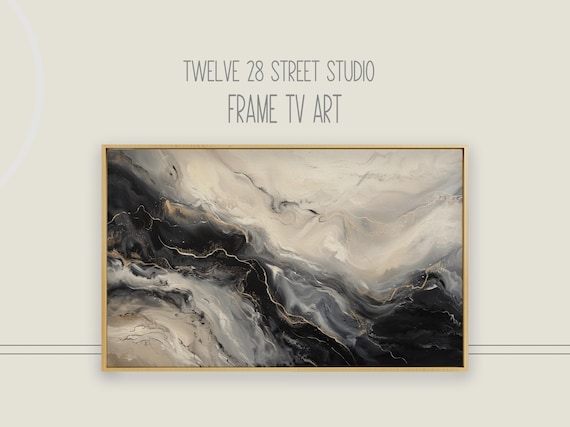 Moody Marble Frame TV Art: Elegant Abstract Painting (Digital Download