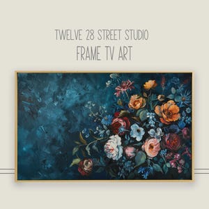 Moody Spring Flowers Samsung TV Art: Dark Academia Decor (Digital Download