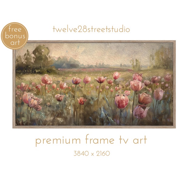 Samsung Frame TV Art, Mothers Day, Frame TV, Tulip field, Spring TV Art, Mothers Day tv art, Samsung tv flowers, samsung tv spring