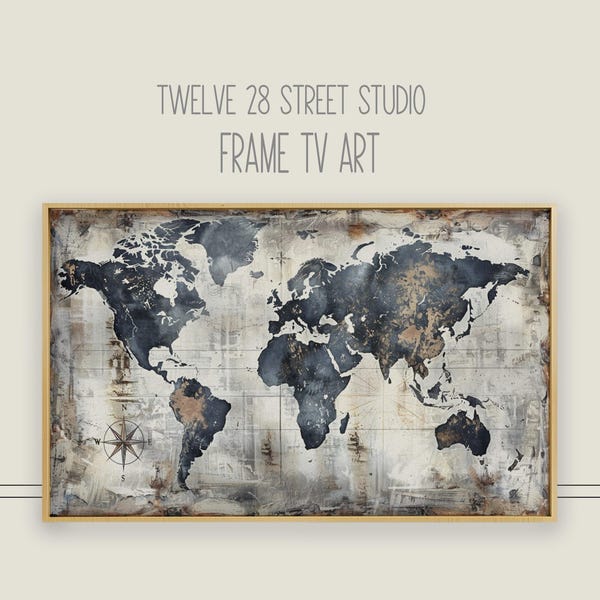 Framed World Map - Etsy