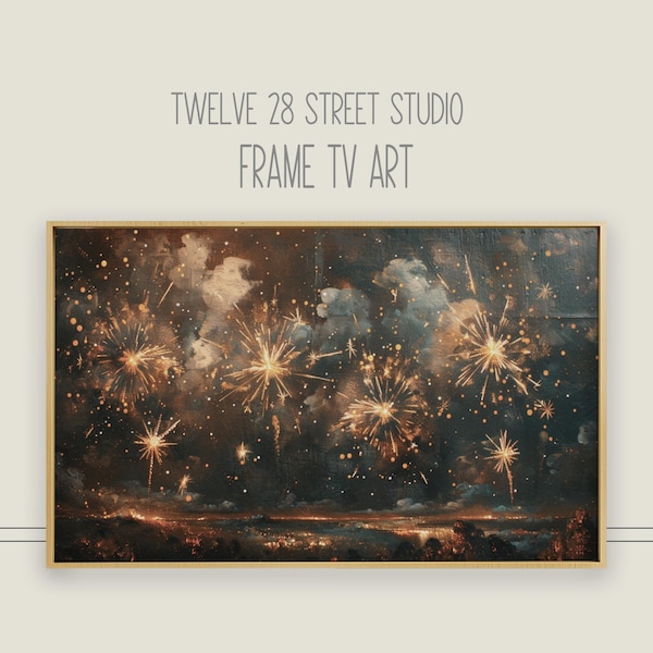 Fireworks Frame TV Art, Patriotic 4th of July (Digital Download)