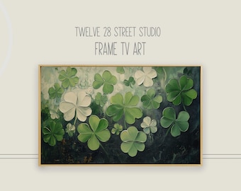 Frame TV Art St Patricks Day, Shamrock Painting Frame TV Art, Irish Samsung Frame TV Art, Digital Downloadable St Patricks Day Art