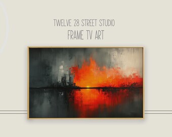 Abstract Sunset Cityscape Art for Samsung Frame TV (Digital Download)