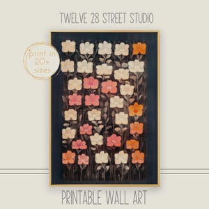 Rustic Floral Pattern Print: Vintage Moody Wall Art (Digital Download)