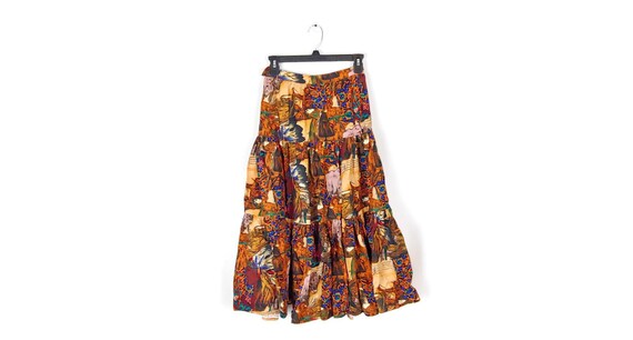 1970s Cowgirl Cowboy Horse Skirt size XS/S brown s