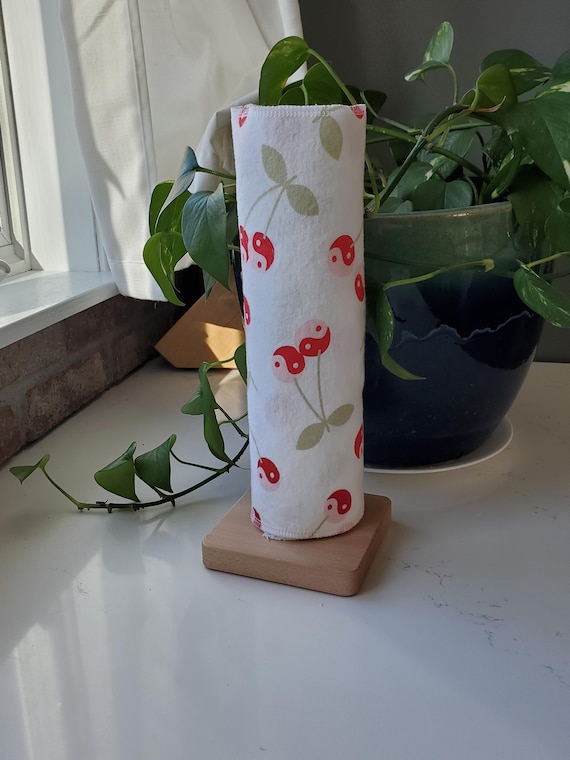 Reusable Non-Paper Towel: Cherry Flannel Package of Six (6) 12x12