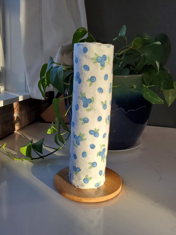 Beautiful Blueberry Flannel Print, Set of Six (12x12): Reusable Non-Paper Towels