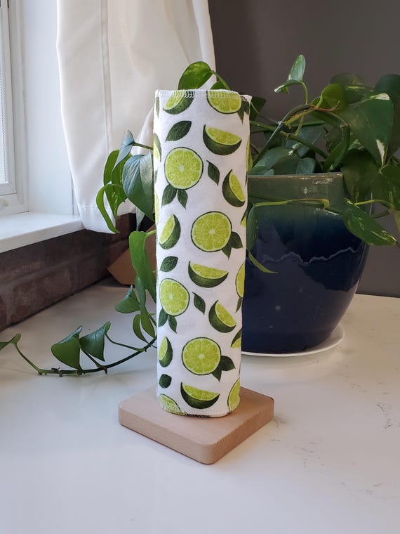 Reusable Non-Paper Towel: Limes Flannel - Package of Six (6) 12x12