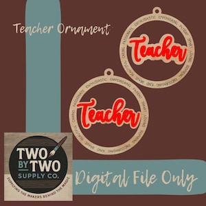 Teacher Ornament/ Svg/ laser file/ teacher gift/ christmas/ teacher appreciation