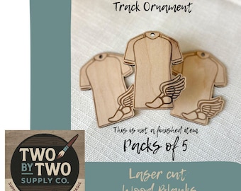 Laser Cut Birch Track Ornament Blanks: DIY Athlete Gift - Pack of 5