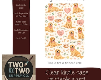 Golden Retreiver Dog mom kindle insert/ printable/ digital download
