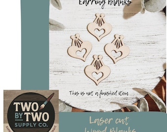 Birch Wood Earring Blanks: DIY Jewelry Making Supplies, Laser Cut Hearts