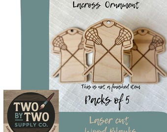 Laser Cut Lacrosse Ornament Blanks – Baltic Birch, Team Crafts (Pack of 5)