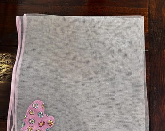 Net food cover insect protection lilac heart and trim. BBQ fly wasp protector. Food hygiene cover. Baking cover 30” square