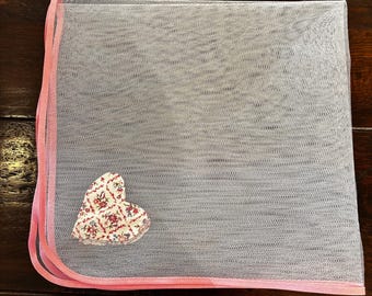 Net food cover insect protection pink trim. Fly wasp protector. Food hygiene cover. Buffet Baking cover