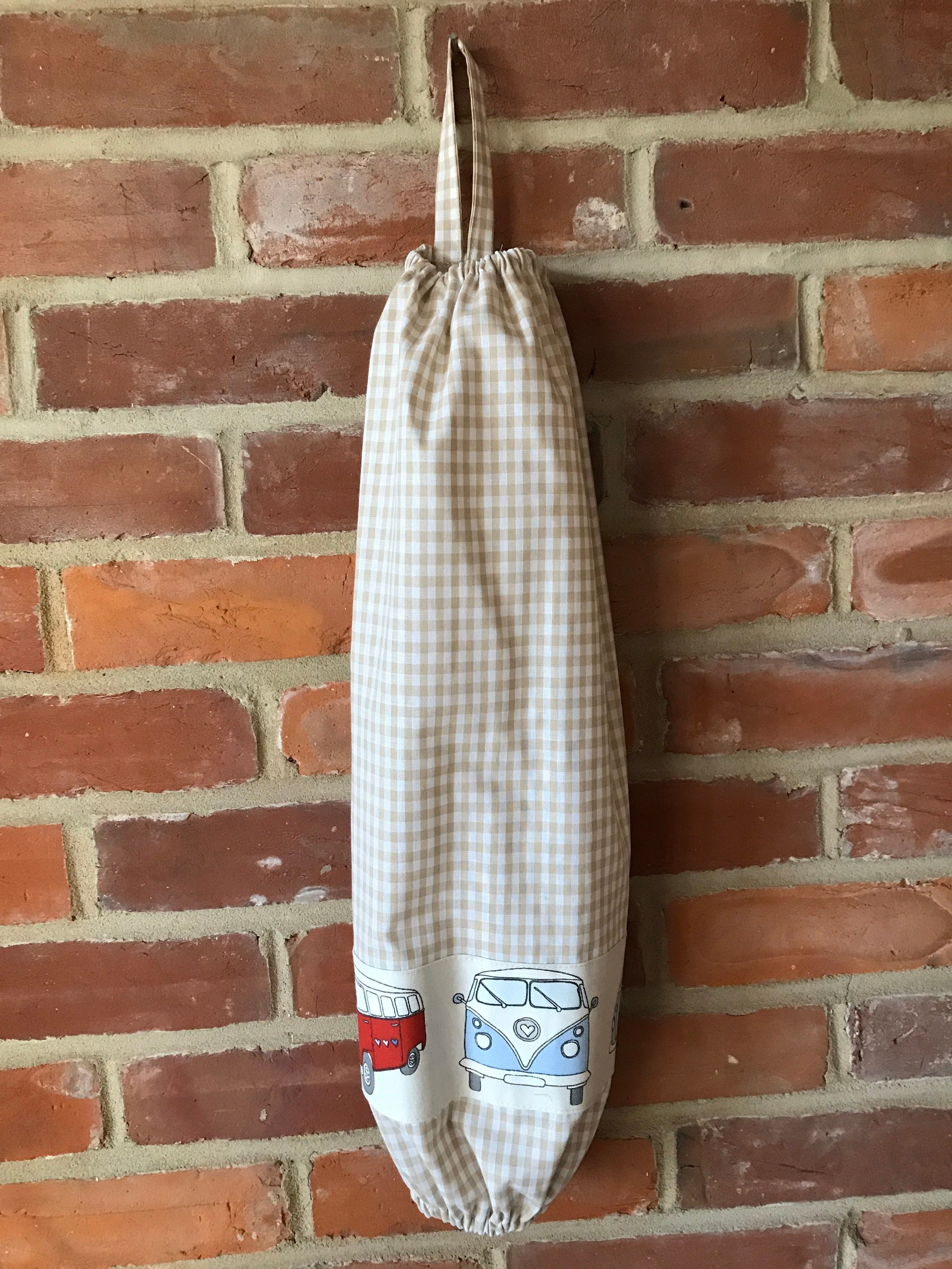 Fabric Carrier Bag Holder Storage Tidy. Beige Gingham Camper Etsy Canada