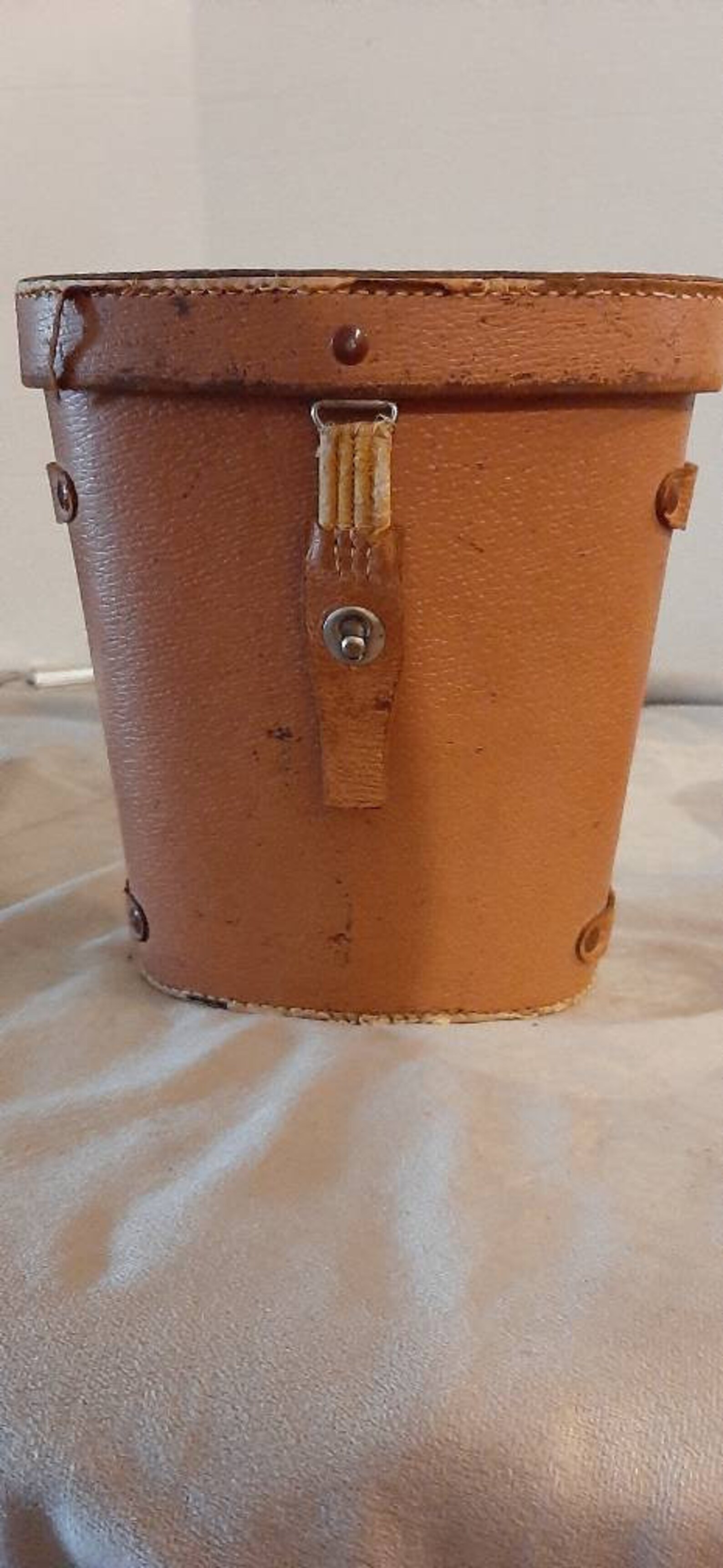Vintage brown leather binocular carrying case Etsy