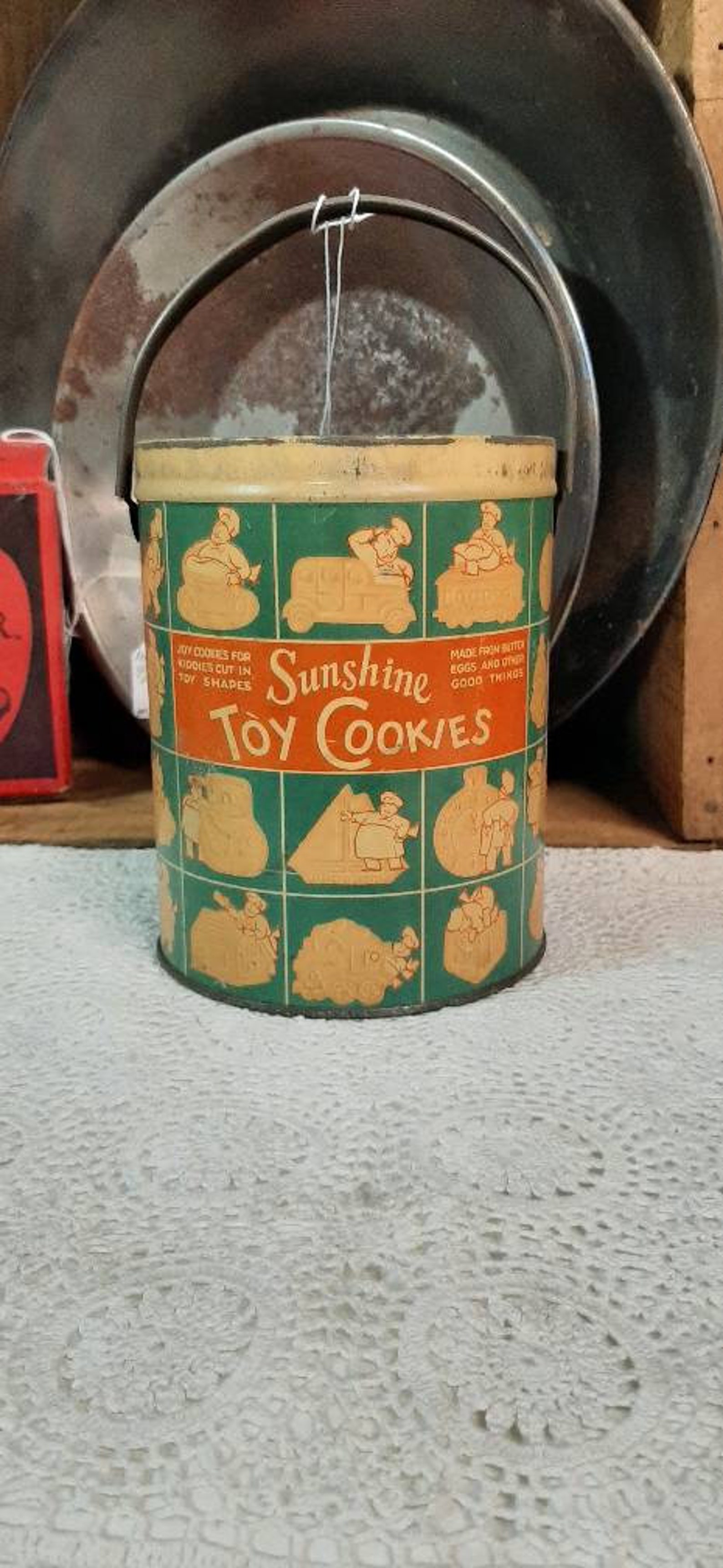 Vintage sunshine toy cookies tin pail no lid Etsy