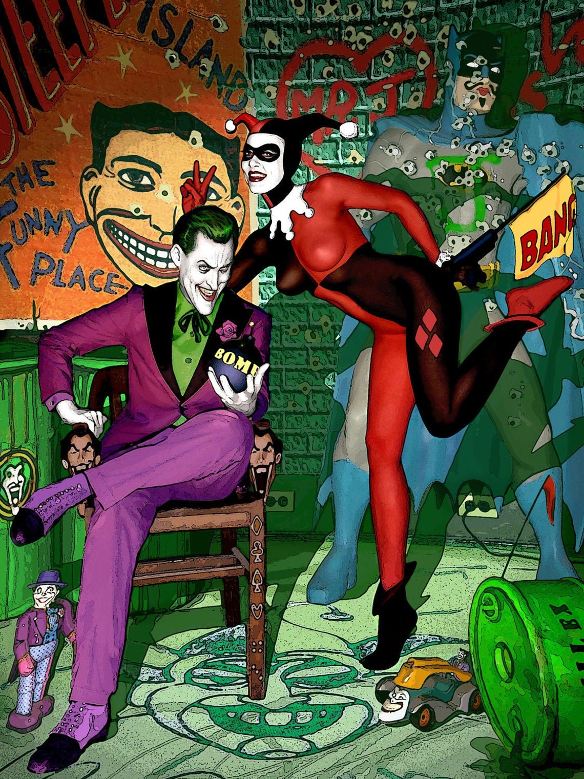 JOKER & HARLEY QUINN 12x16 signed print | Etsy