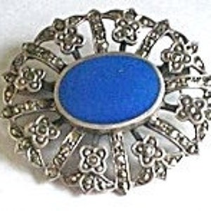 Brosche aus 925er Silber & Markasiten