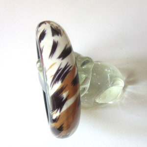 Chunky Lucite Bangle Abstract Animal Print Size Average / Large