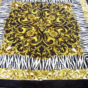 Large Zebra Print Scarf or Wrap Polyester 33 x 34 Inches image 3