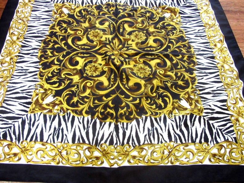 Large Zebra Print Scarf or Wrap Polyester 33 x 34 Inches image 3