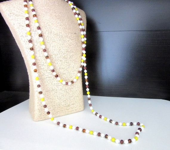 Extra Long Glass Bead Necklace Deco Flapper Gatsb… - image 6