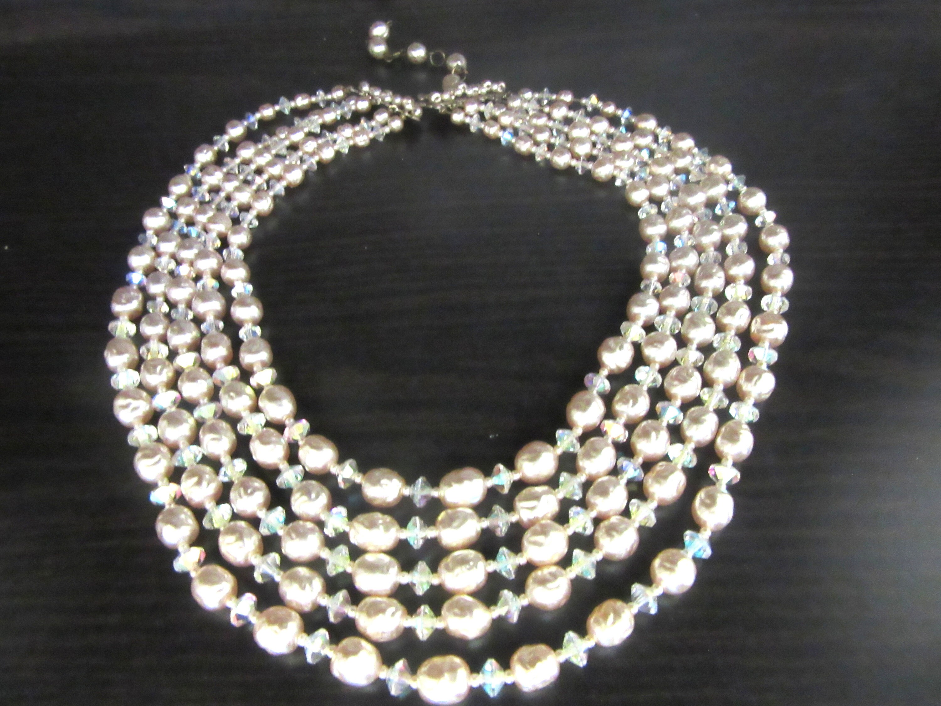 Baroque Cultured Freshwater Pearl Necklace & Crystals