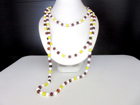Extra Long Glass Bead Necklace Deco Flapper Gatsb… - image 2