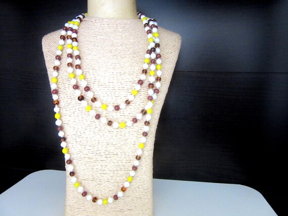 Extra Long Glass Bead Necklace Deco Flapper Gatsb… - image 7