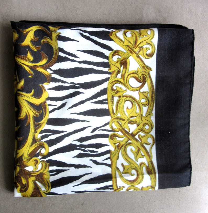 Large Zebra Print Scarf or Wrap Polyester 33 x 34 Inches image 7