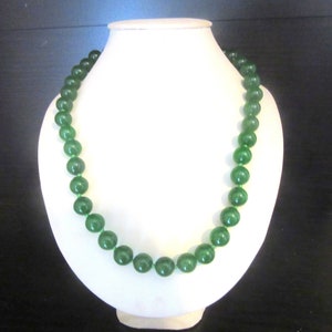 Jade Jadeite Necklace Large Chunky 10mm Beads Individually Knotted 18 - 21 Inches