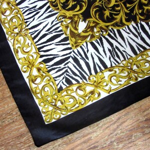 Large Zebra Print Scarf or Wrap Polyester 33 x 34 Inches image 5