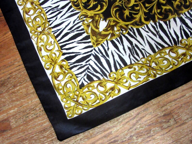 Large Zebra Print Scarf or Wrap Polyester 33 x 34 Inches image 5