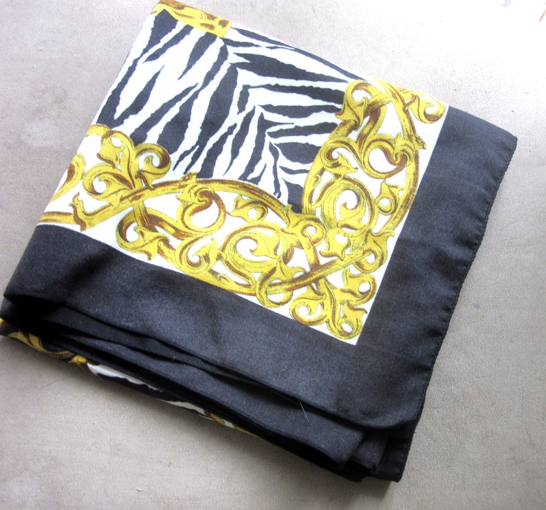 Large Zebra Print Scarf or Wrap Polyester 33 x 34 Inches image 2