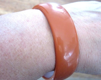 Wide Lucite Bangle Seamless Average Size Paprika Color