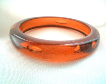 Root Beer Lucite Bangle Apple Juice Amber Color Translucent