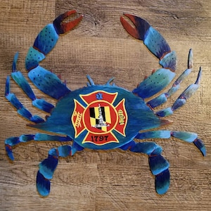 Hand Painted Baltimore City Fire Department Maltese Cross Crab
