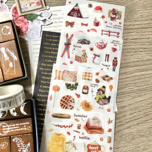 Cosy scandi autumn hygge stickers journal journaling scrapbook travellers notebook image 7