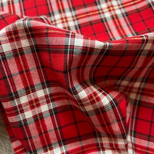 100% cotton fabric metallic gold red tartan Scottish Christmas fabric fat quarter or metre image 4