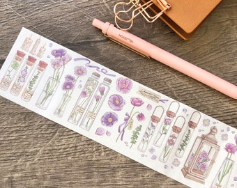 Spring tulips lilac purple journal stickers cute stickers journaling scrapbook travellers notebook