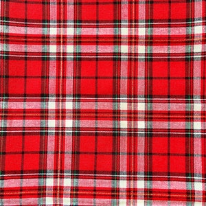 100% cotton fabric metallic gold red tartan Scottish Christmas fabric fat quarter or metre image 2