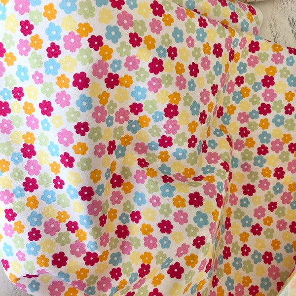 100% cotton poplin fabric bright floral - fat quarter or metre