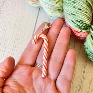 Candy cane Christmas / crochet / knitting stitch marker / progress keeper image 3